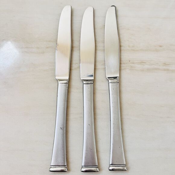 3pc CAMBRIDGE CBS98 Stainless Dinner Knife 9 3/8” Frosted 18/8 Glossy Tip & Bowl - Picture 6 of 9